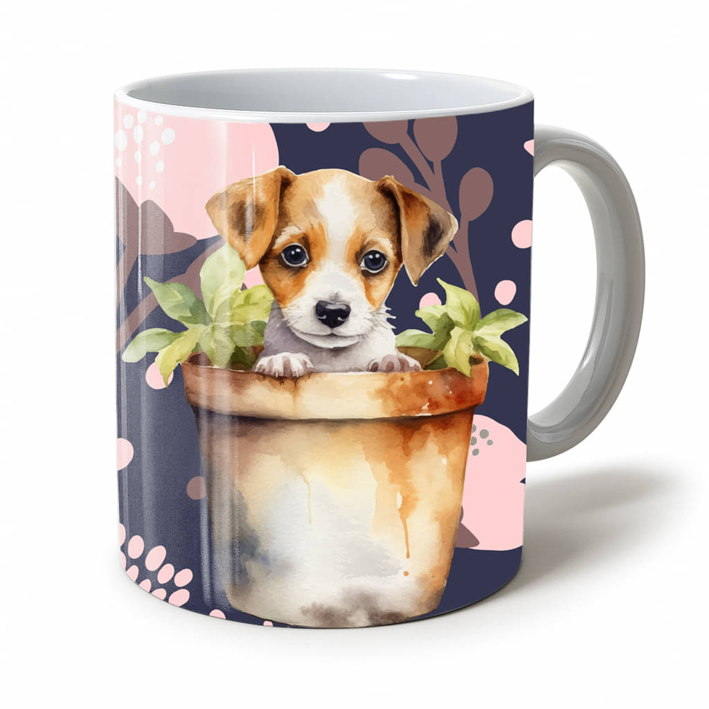     			Vihaan Fashions Dog Printed Mug Animal Ceramic Coffee Mug 330 mL ( Pack of 1 )