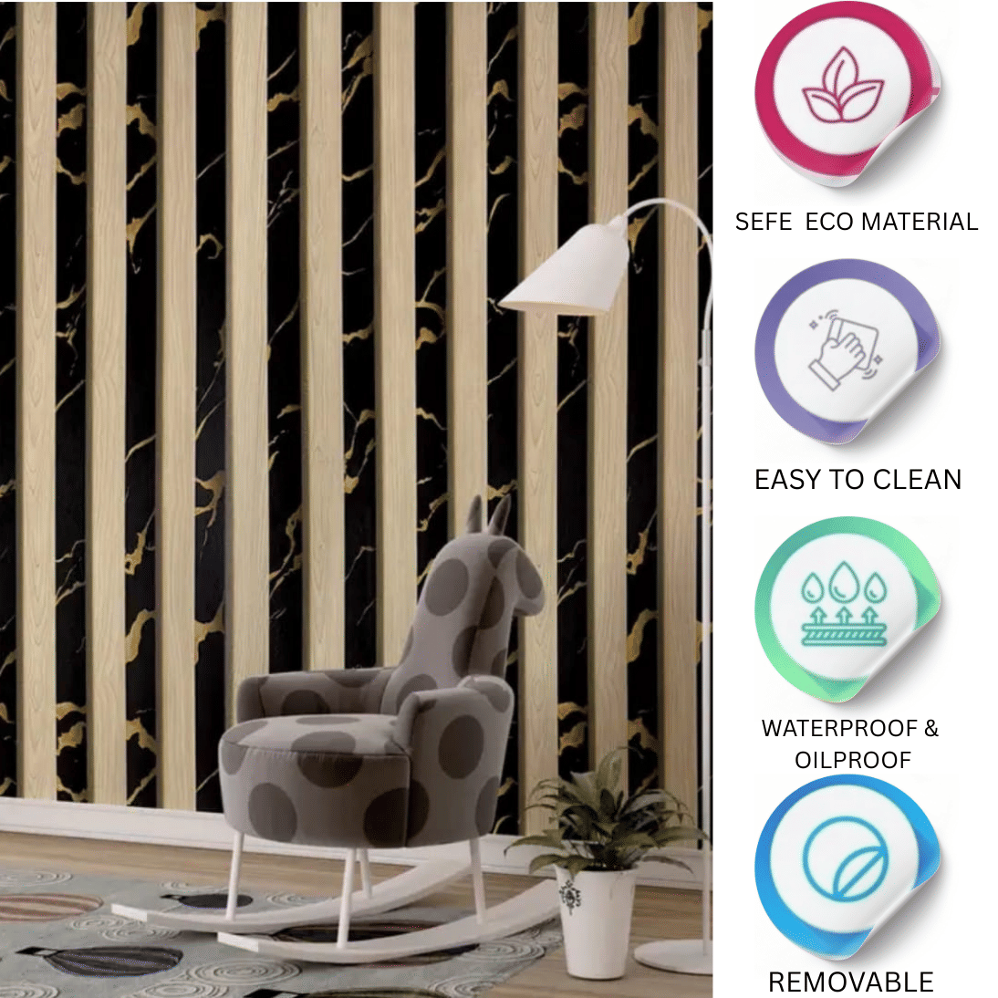     			ZAPPYPOP Self Adhesive Kitchen Wallpaper for Wall | Waterproof Wall Paper Sticker | Oil Proof & Heat Resistant Wall Paper Water Proof |  Size 45 x 500 cm