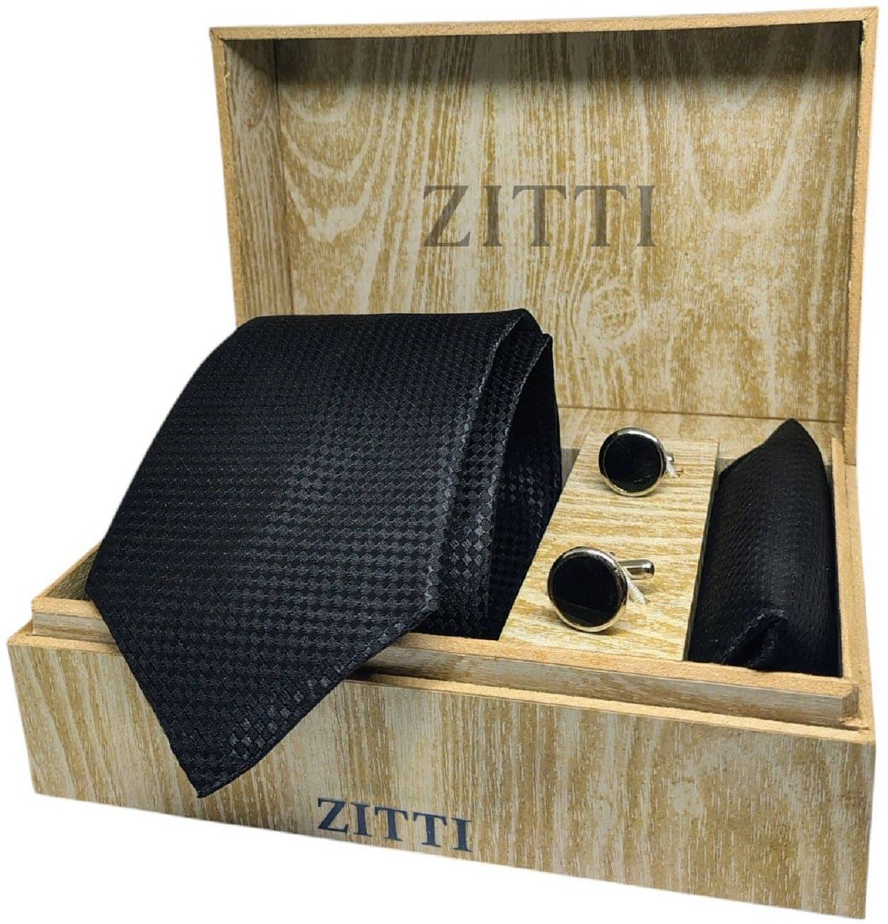     			ZITTI Black Abstract Silk Combo