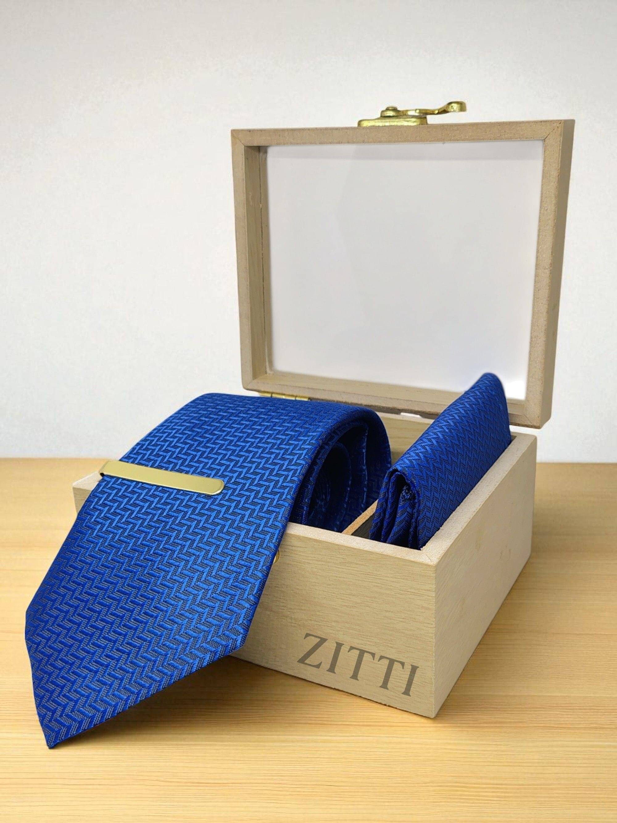     			ZITTI Blue Abstract Silk Combo