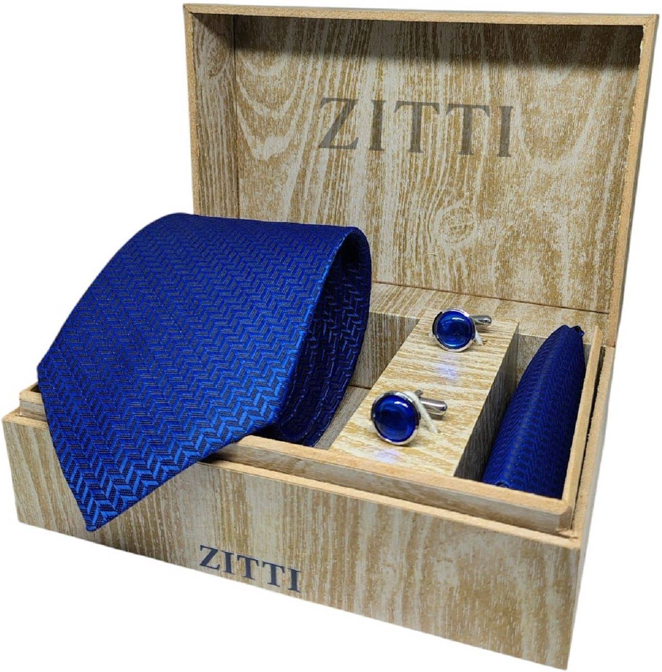     			ZITTI Blue Abstract Silk Combo