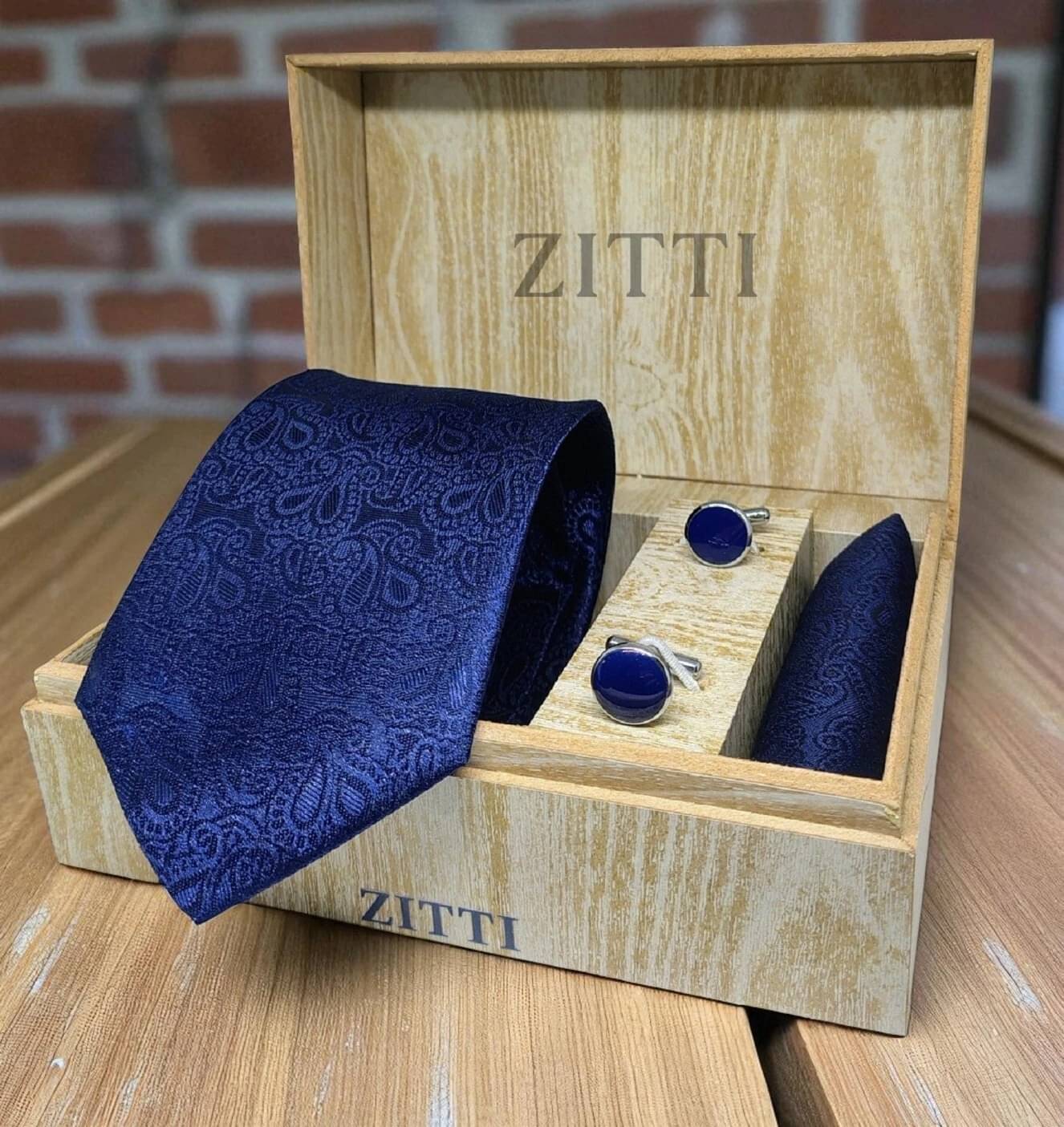     			ZITTI Blue Abstract Silk Combo