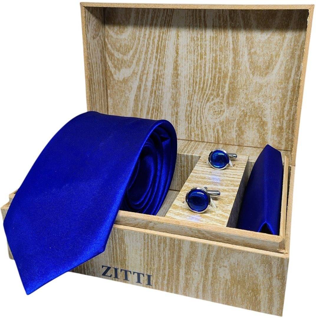     			ZITTI Blue Plain Silk Combo
