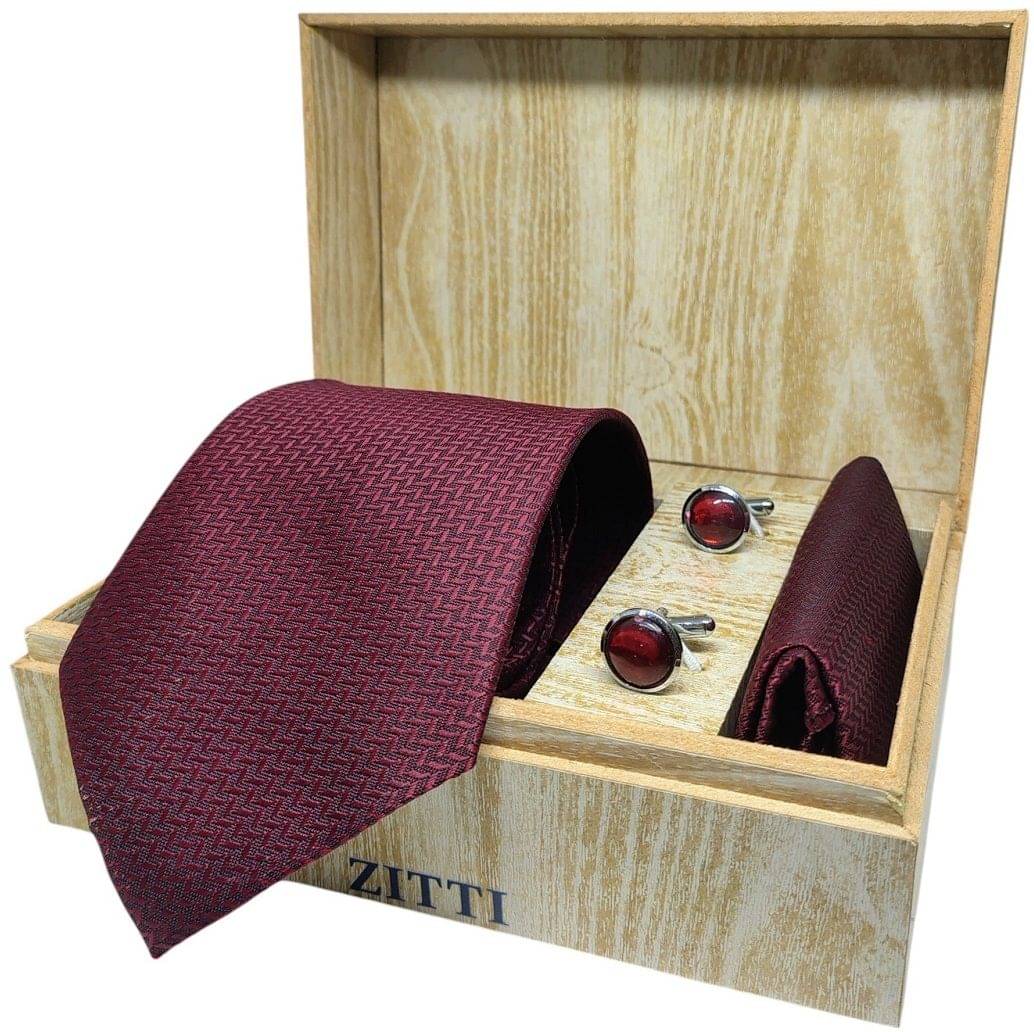     			ZITTI Maroon Abstract Silk Combo