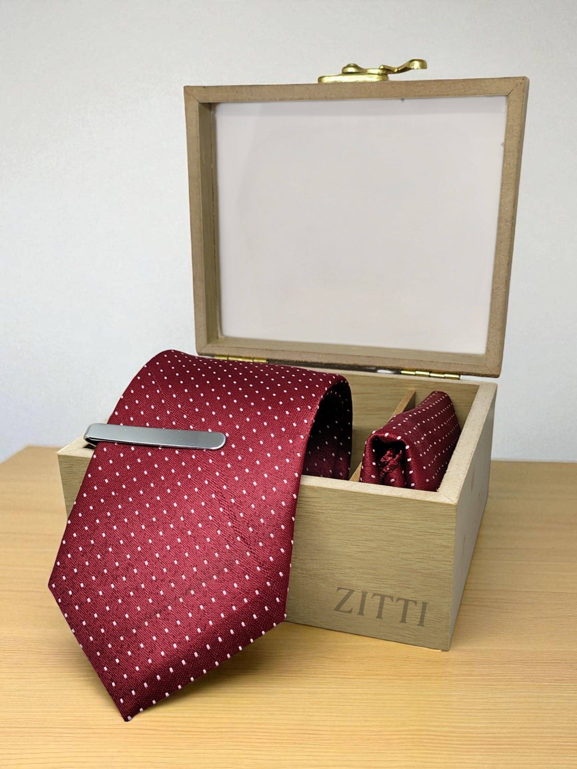     			ZITTI Maroon Polka Dots Silk Combo