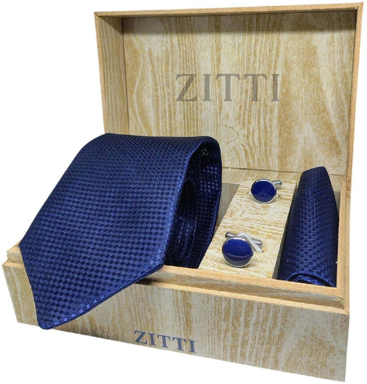     			ZITTI Navy Abstract Silk Combo