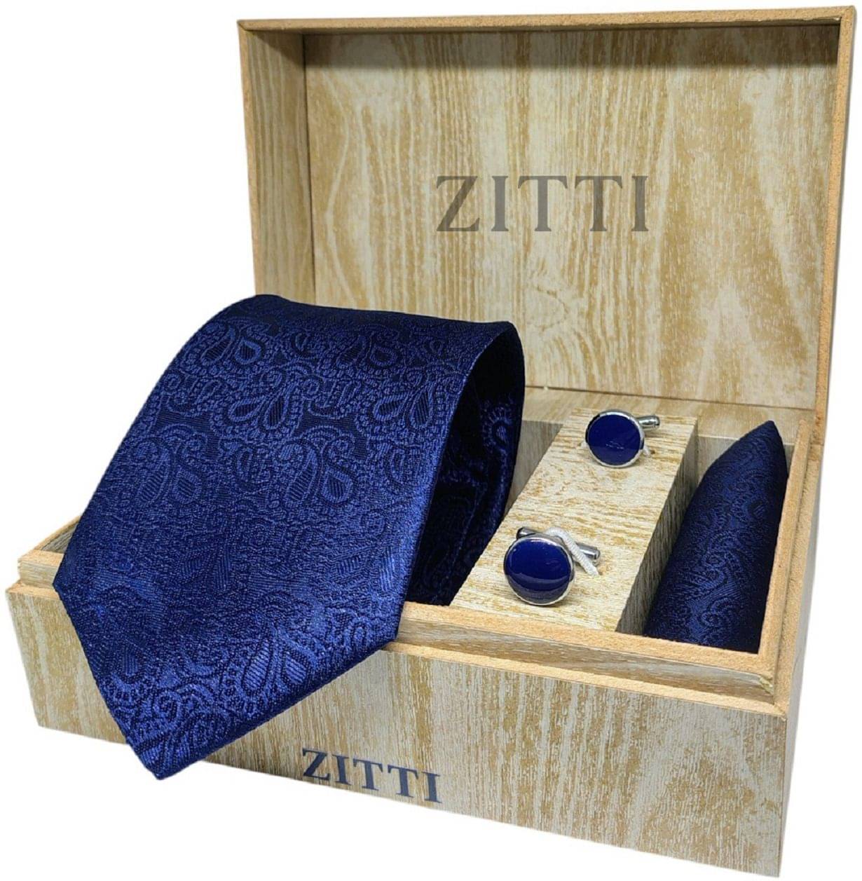     			ZITTI Navy Abstract Silk Combo