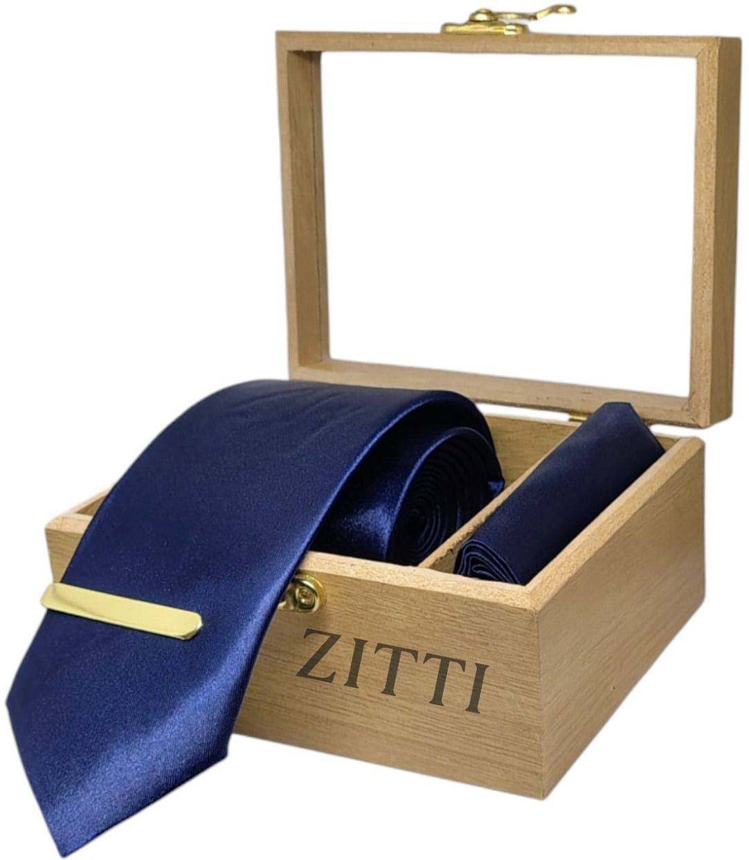     			ZITTI Navy Plain Silk Combo