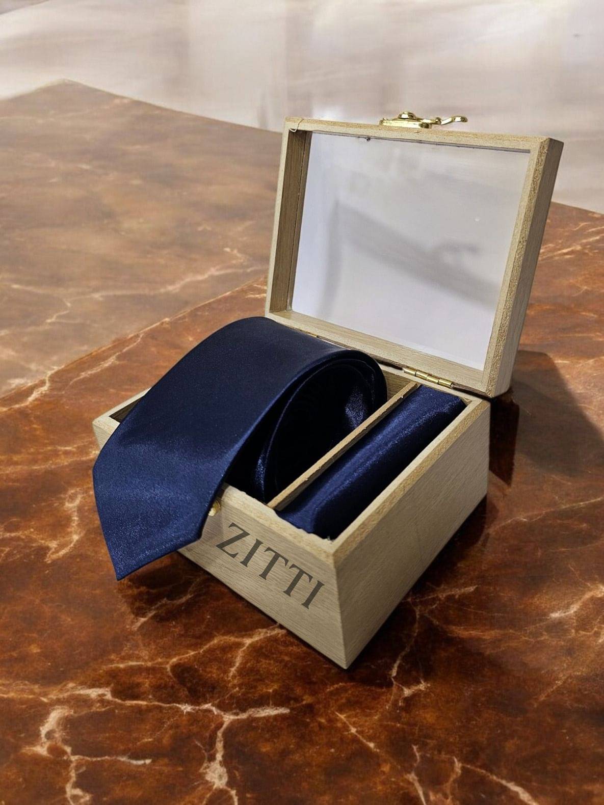     			ZITTI Navy Plain Silk Combo