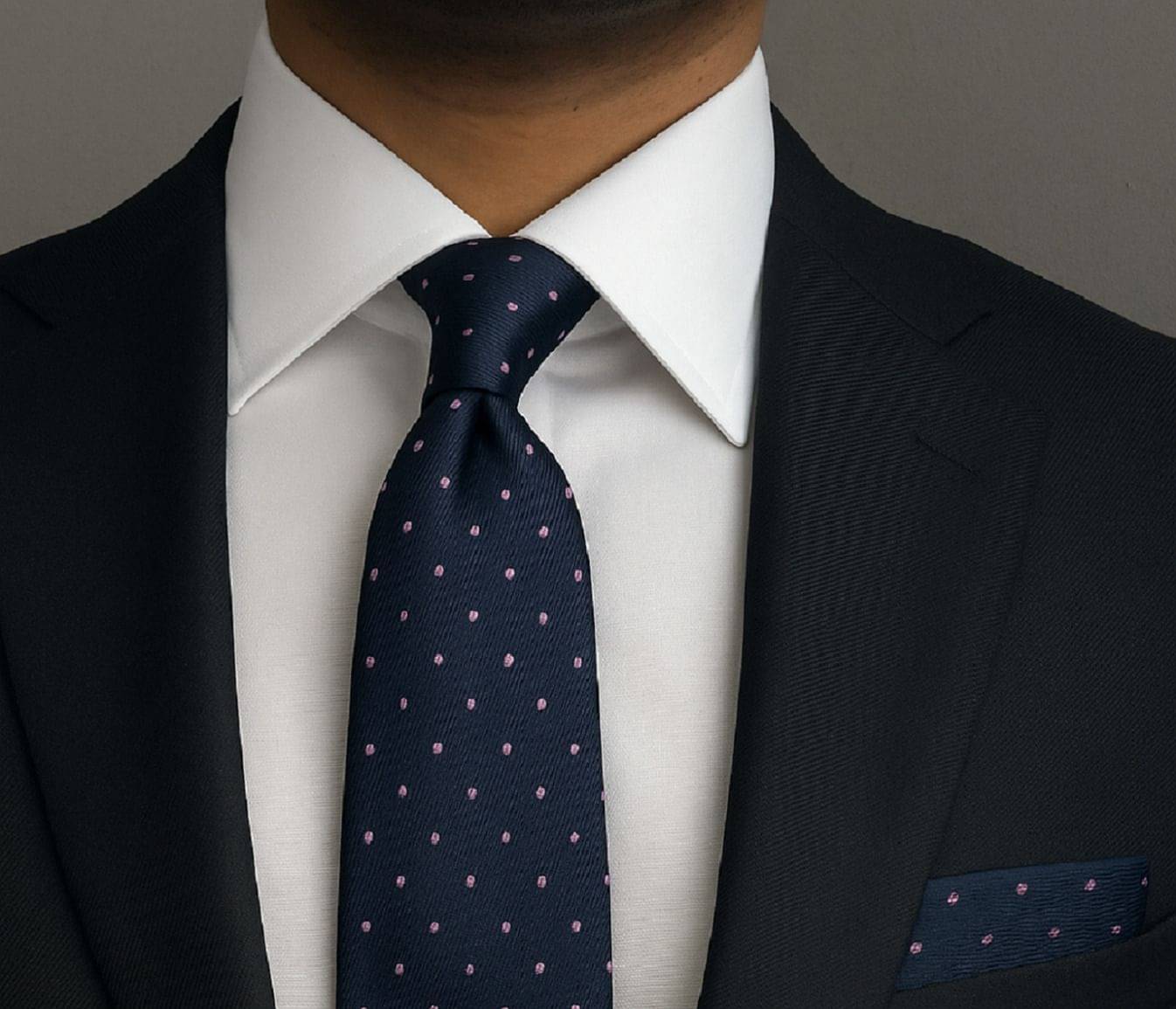 ZITTI Navy Polka Dots Silk Combo     			ZITTI Navy Polka Dots Silk Combo