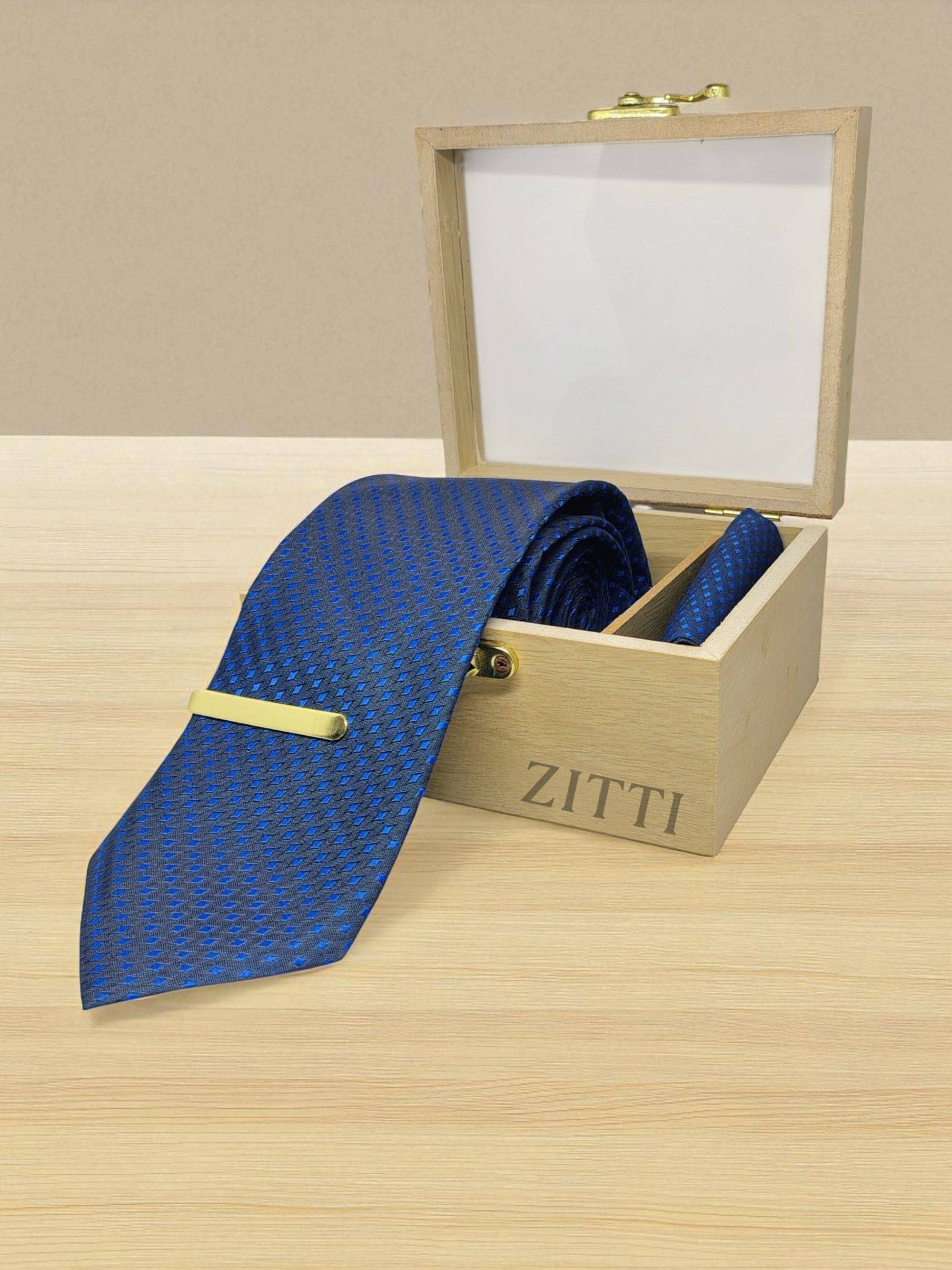     			ZITTI Navy Polka Dots Silk Combo