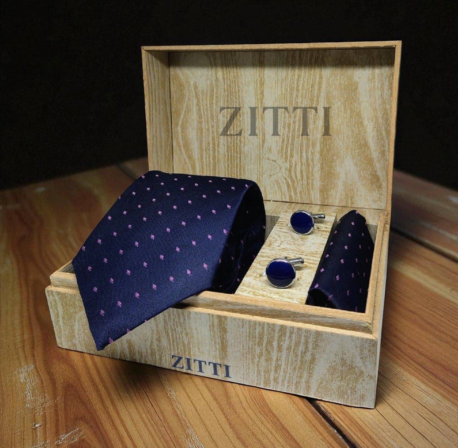 ZITTI Navy Polka Dots Silk Combo ZITTI Navy Polka Dots Silk Combo