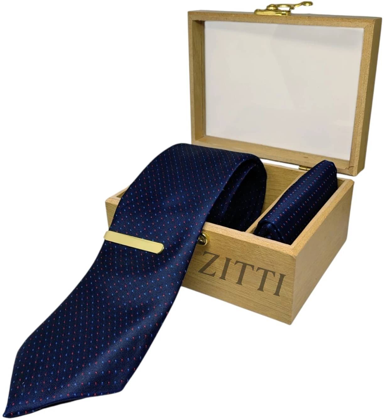     			ZITTI Navy Printed Silk Combo