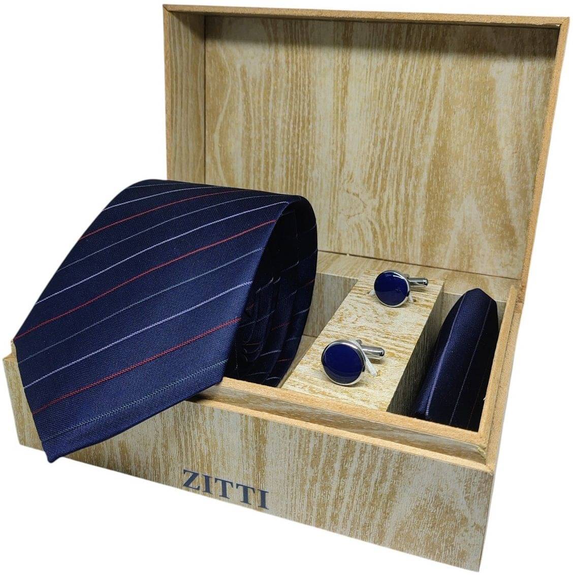     			ZITTI Navy Stripes Satin Combo