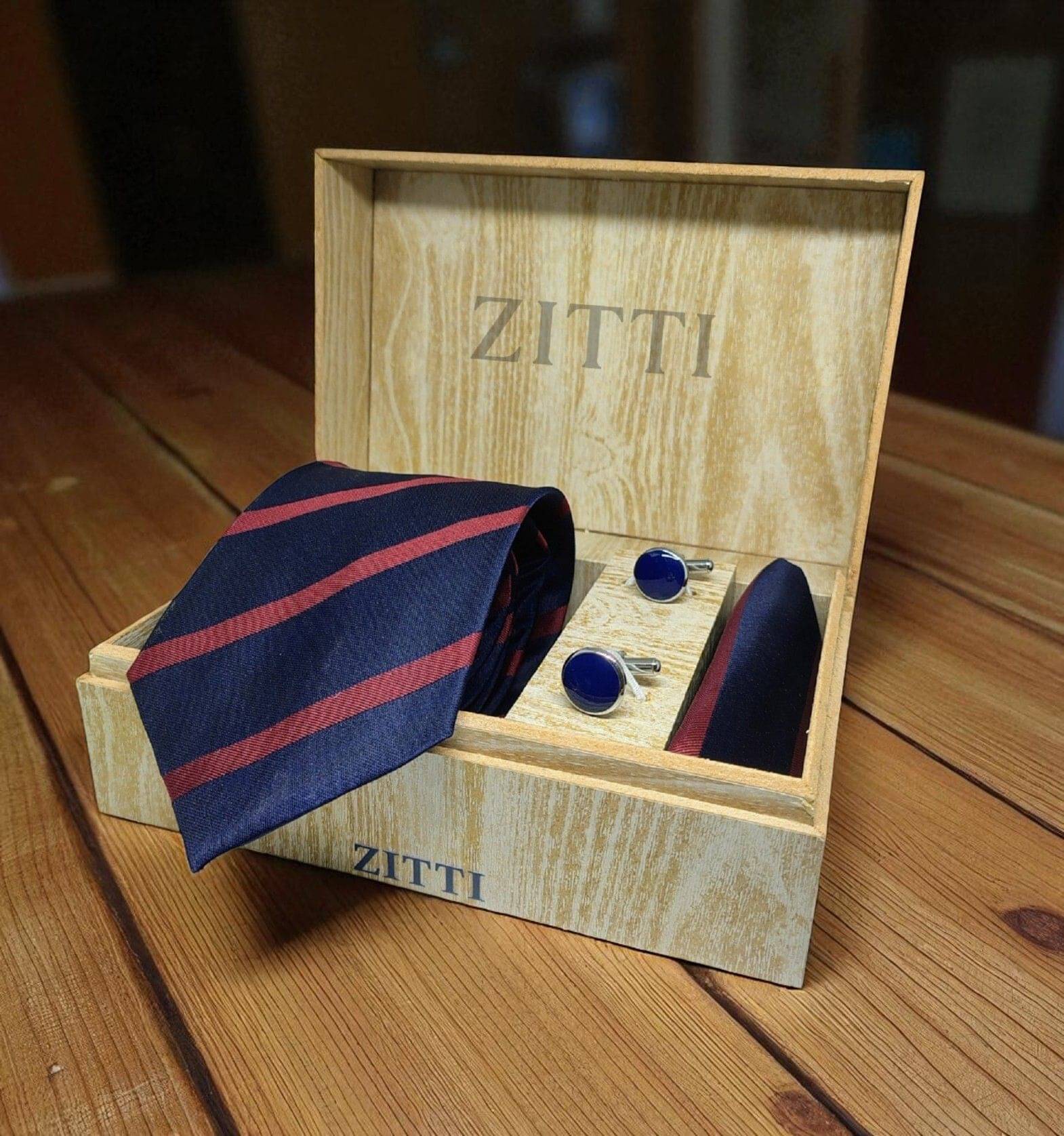     			ZITTI Navy Stripes Silk Combo