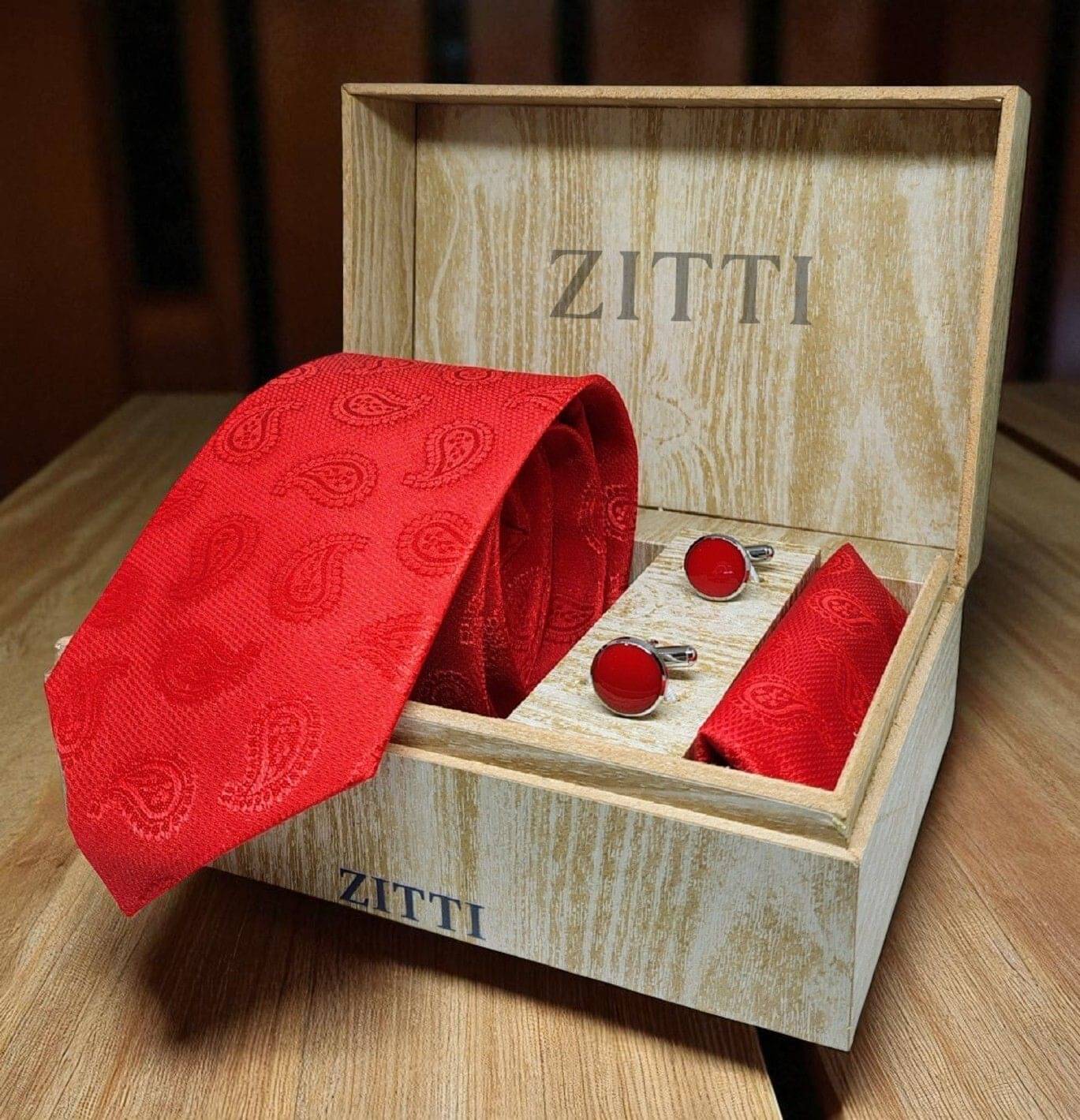 ZITTI Red Abstract Silk Combo ZITTI Red Abstract Silk Combo