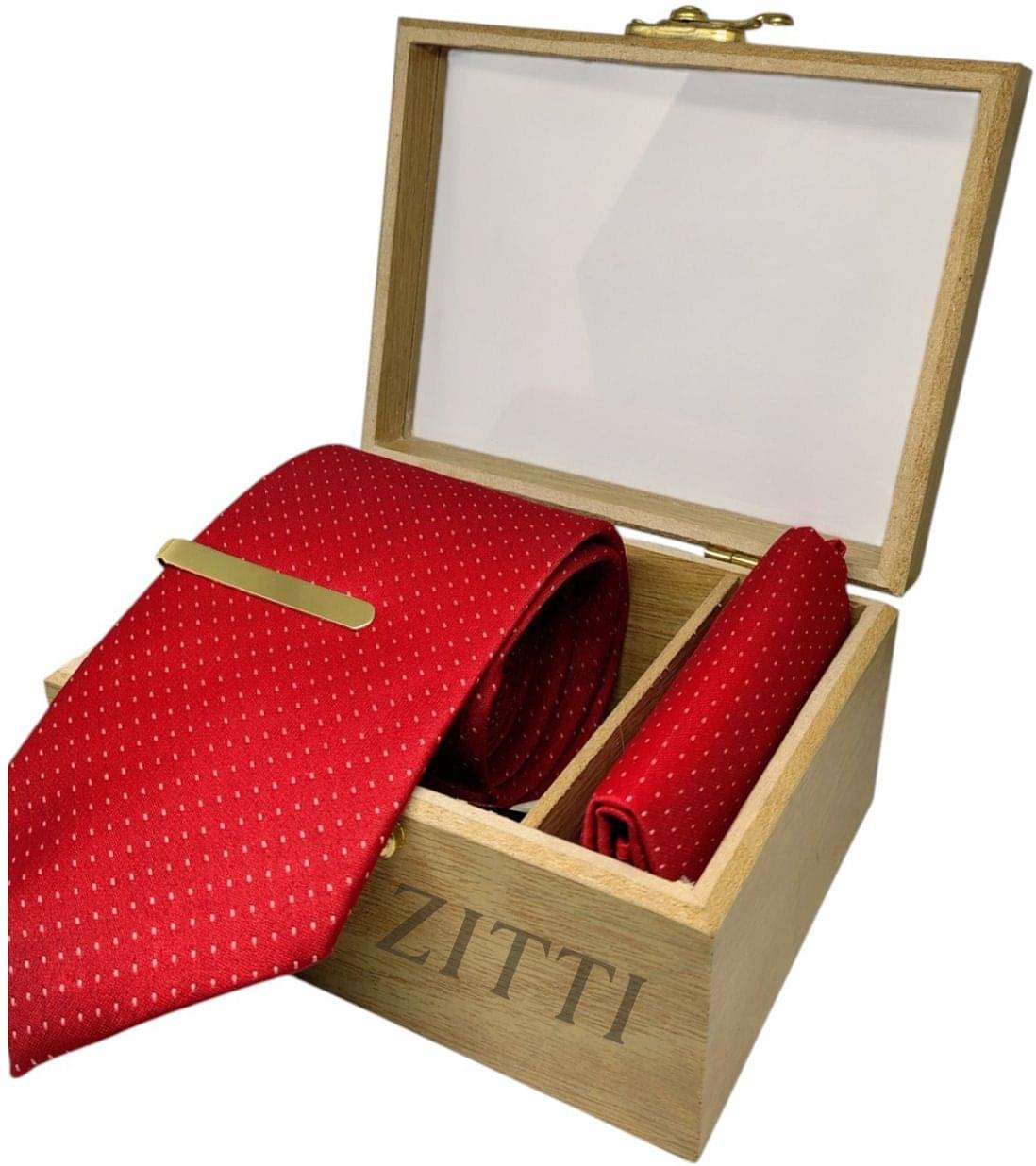     			ZITTI Red Polka Dots Silk Combo