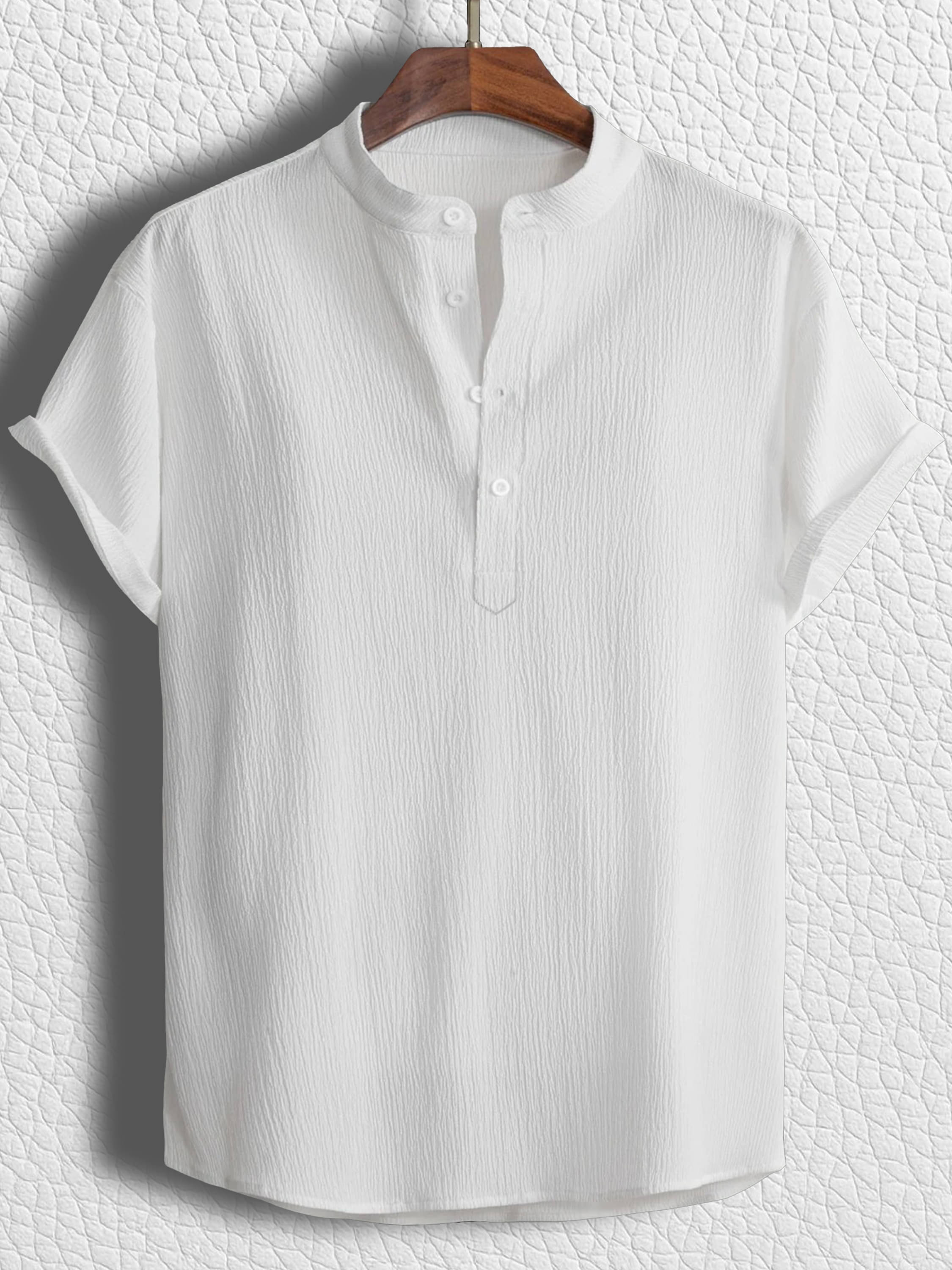 color bucket Cotton Blend Regular Fit Popcorn Textured Half Sleeves Men's Casual Shirt - White ( Pack of 1 ) color bucket Cotton Blend Regular Fit Popcorn Textured Half Sleeves Men's Casual Shirt - White ( Pack of 1 )