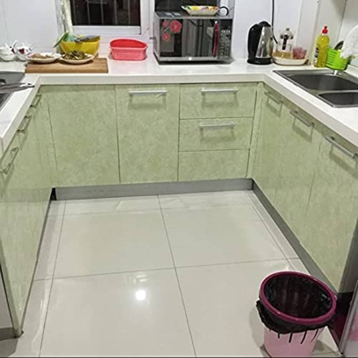     			kitchen green wallpaper