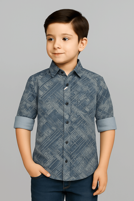 kiyansh club Pack of 1 Boys Cotton Blend Full Sleeves Shirt ( Olive Green )     			kiyansh club Pack of 1 Boys Cotton Blend Full Sleeves Shirt ( Olive Green )
