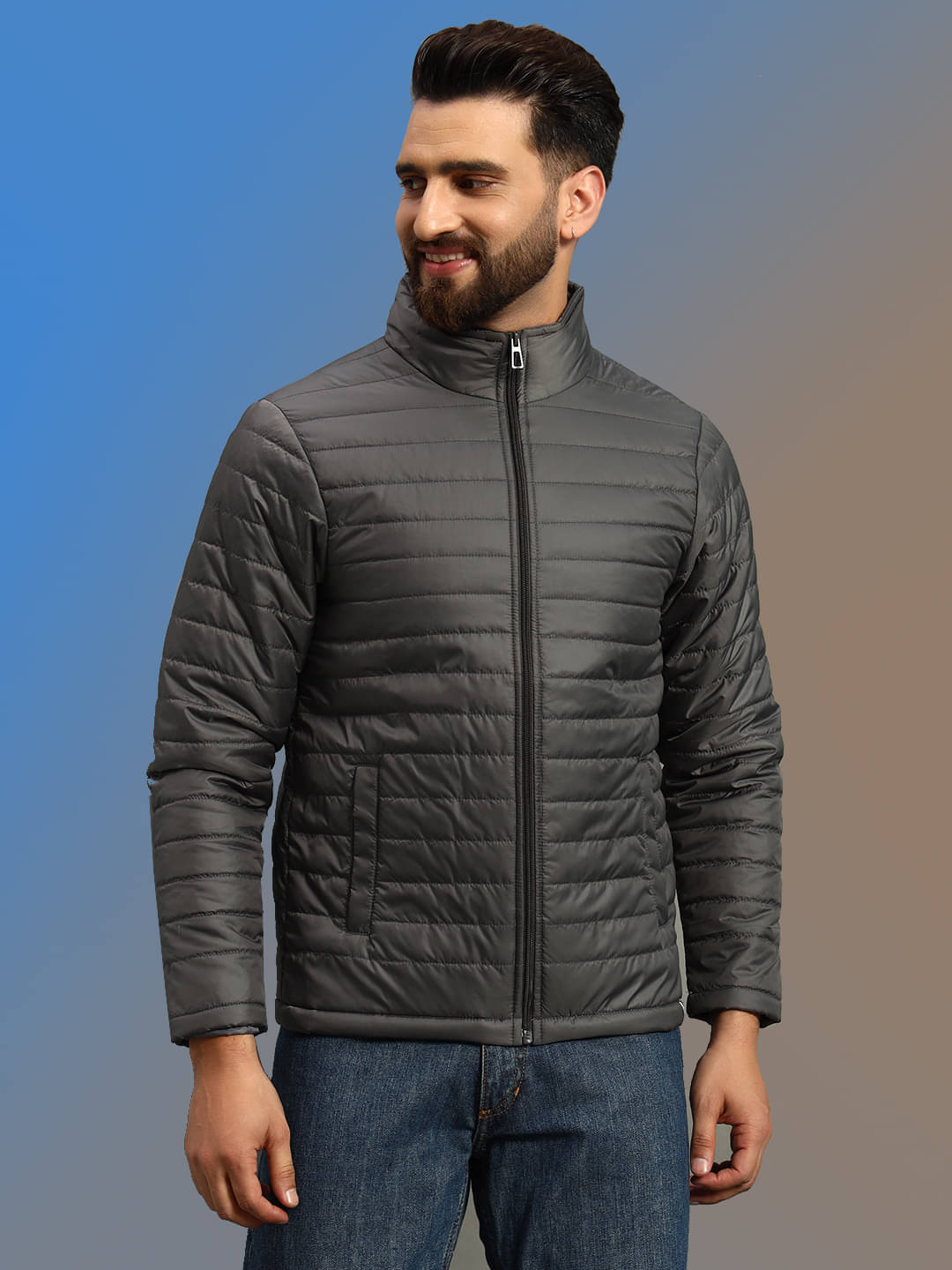     			renuovo Polyester Men's Puffer Jacket - Dark Grey ( Pack of 1 )
