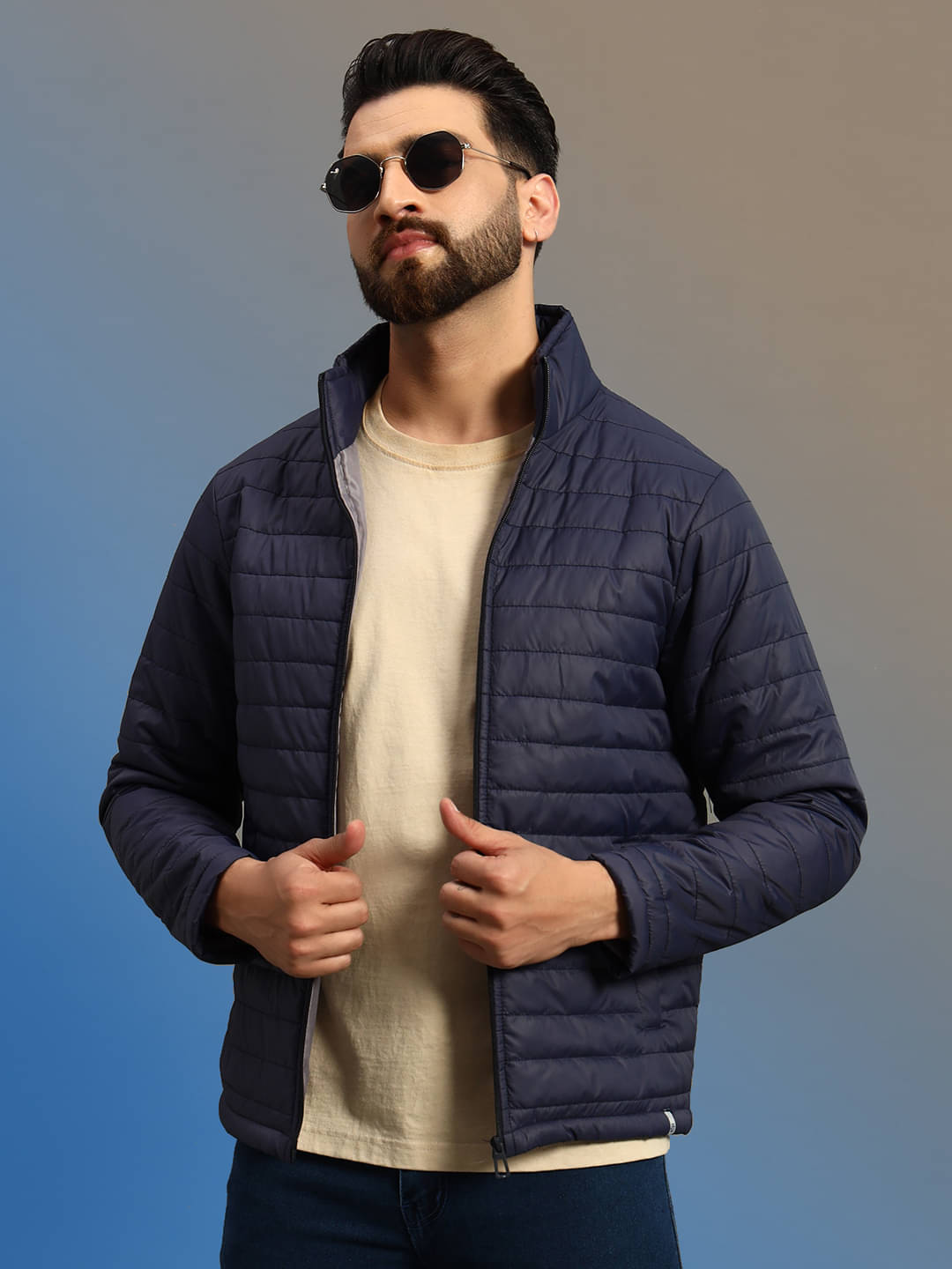 renuovo Polyester Men's Puffer Jacket - Navy ( Pack of 1 ) renuovo Polyester Men's Puffer Jacket - Navy ( Pack of 1 )