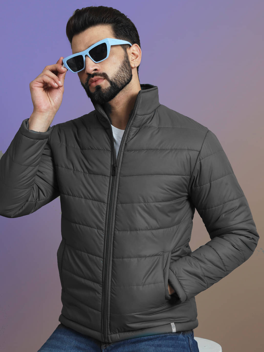     			renuovo Polyester Men's Puffer Jacket - Dark Grey ( Pack of 1 )
