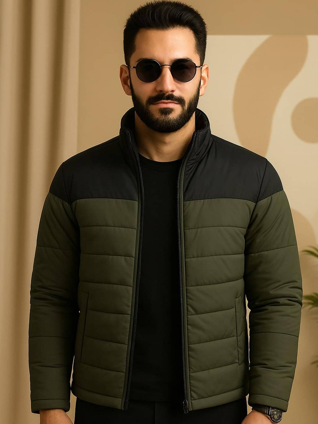 renuovo Polyester Men's Puffer Jacket - Olive ( Pack of 1 ) renuovo Polyester Men's Puffer Jacket - Olive ( Pack of 1 )
