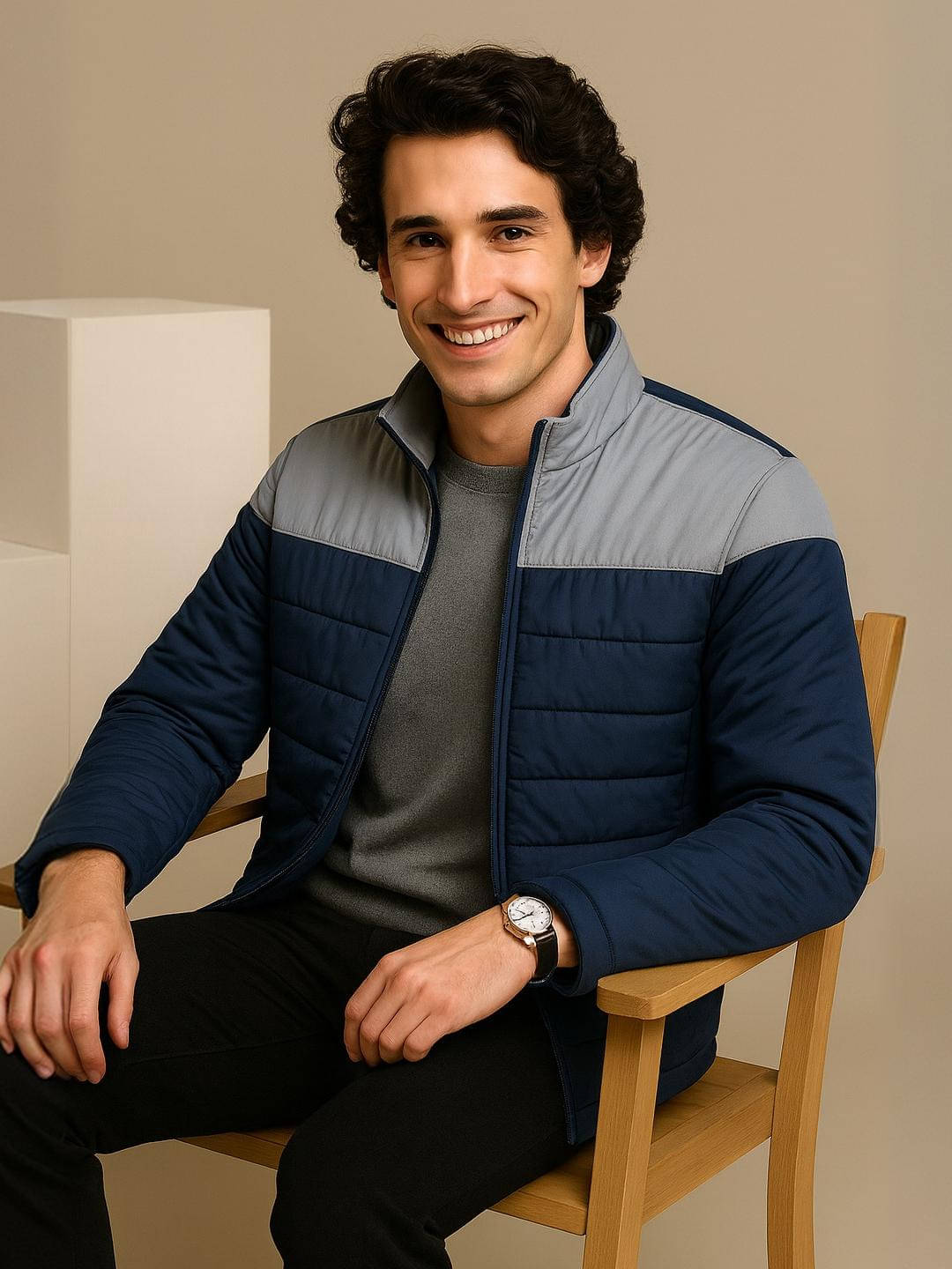     			renuovo Polyester Men's Puffer Jacket - Navy ( Pack of 1 )