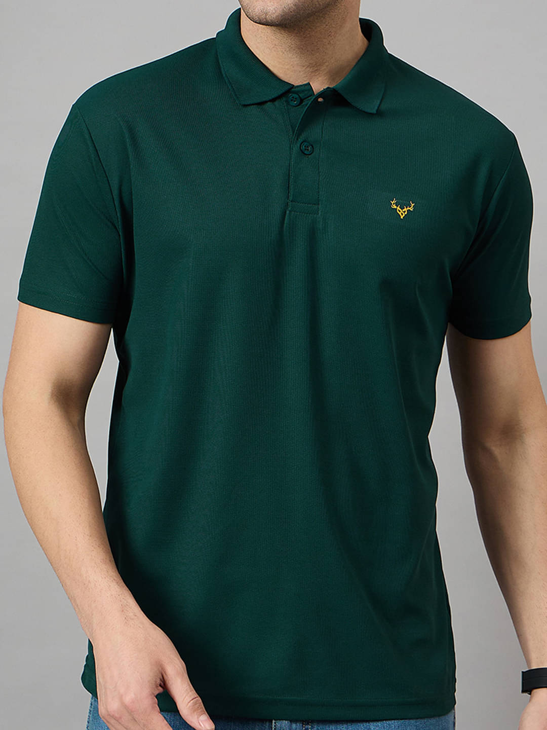 BRONATION Men Cotton Blend Regular Fit Solid Polo T Shirt ( Blue ) BRONATION Men Cotton Blend Regular Fit Solid Polo T Shirt ( Blue )