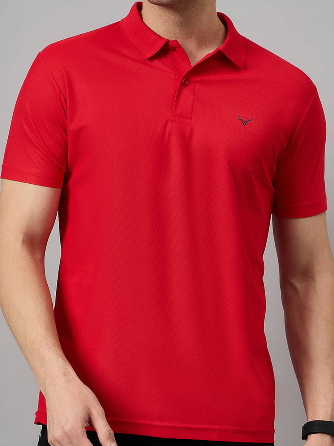     			BRONATION Men Cotton Blend Regular Fit Solid Polo T Shirt ( Red )