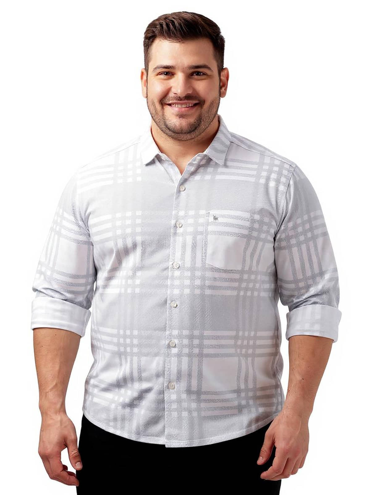 BULLMER Cotton Blend Regular Fit Striped Full Sleeves Men's Casual Shirt - White ( Pack of 1 )