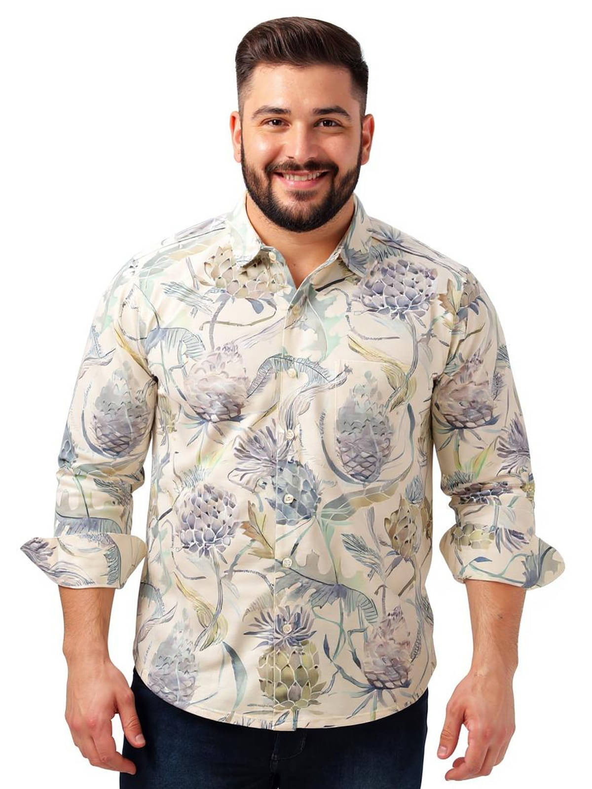     			BULLMER Cotton Blend Regular Fit Striped Full Sleeves Men's Casual Shirt - Cream ( Pack of 1 )