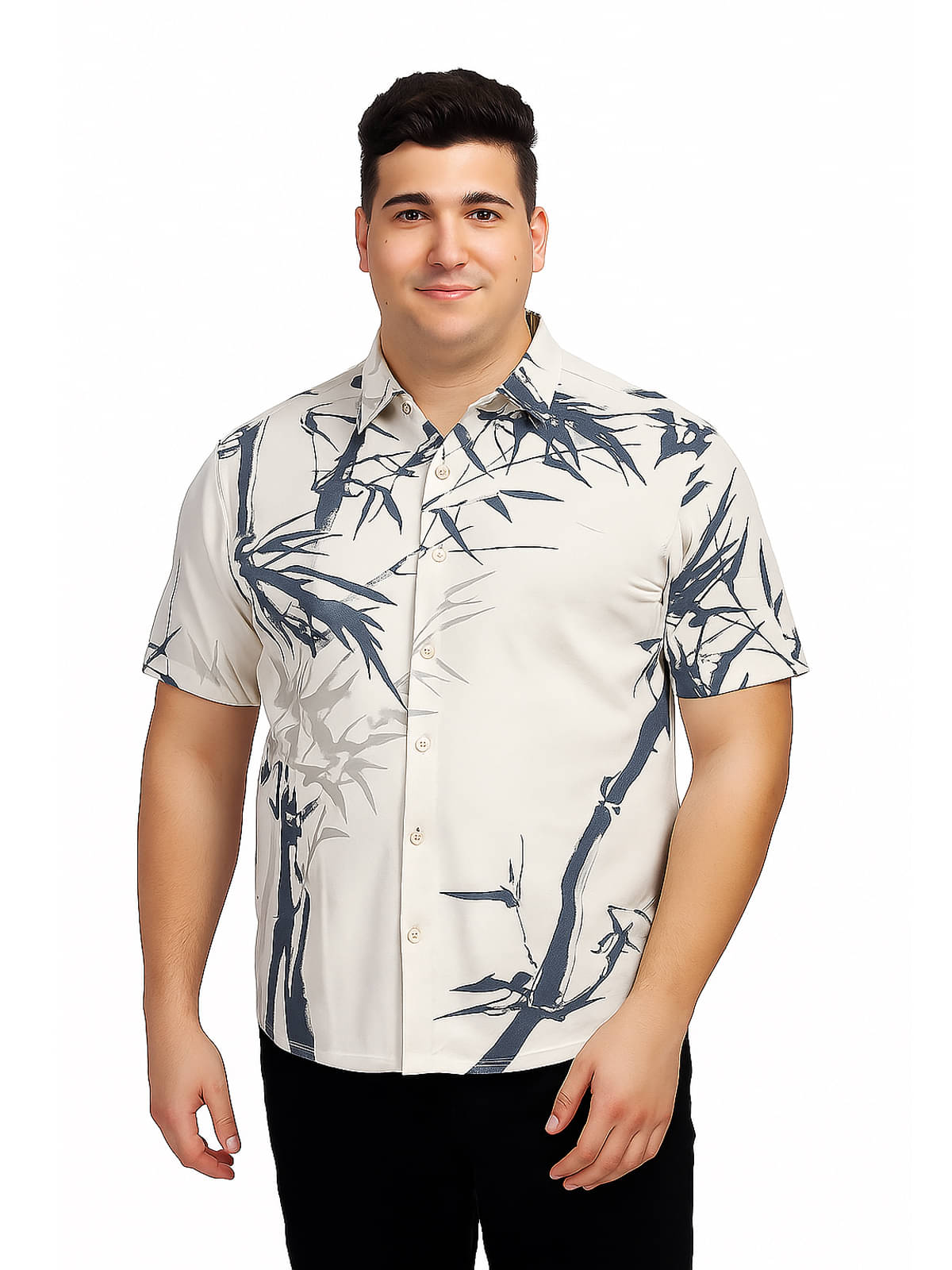 BULLMER Cotton Blend Regular Fit Printed Half Sleeves Men's Casual Shirt - Cream ( Pack of 1 )     			BULLMER Cotton Blend Regular Fit Printed Half Sleeves Men's Casual Shirt - Cream ( Pack of 1 )