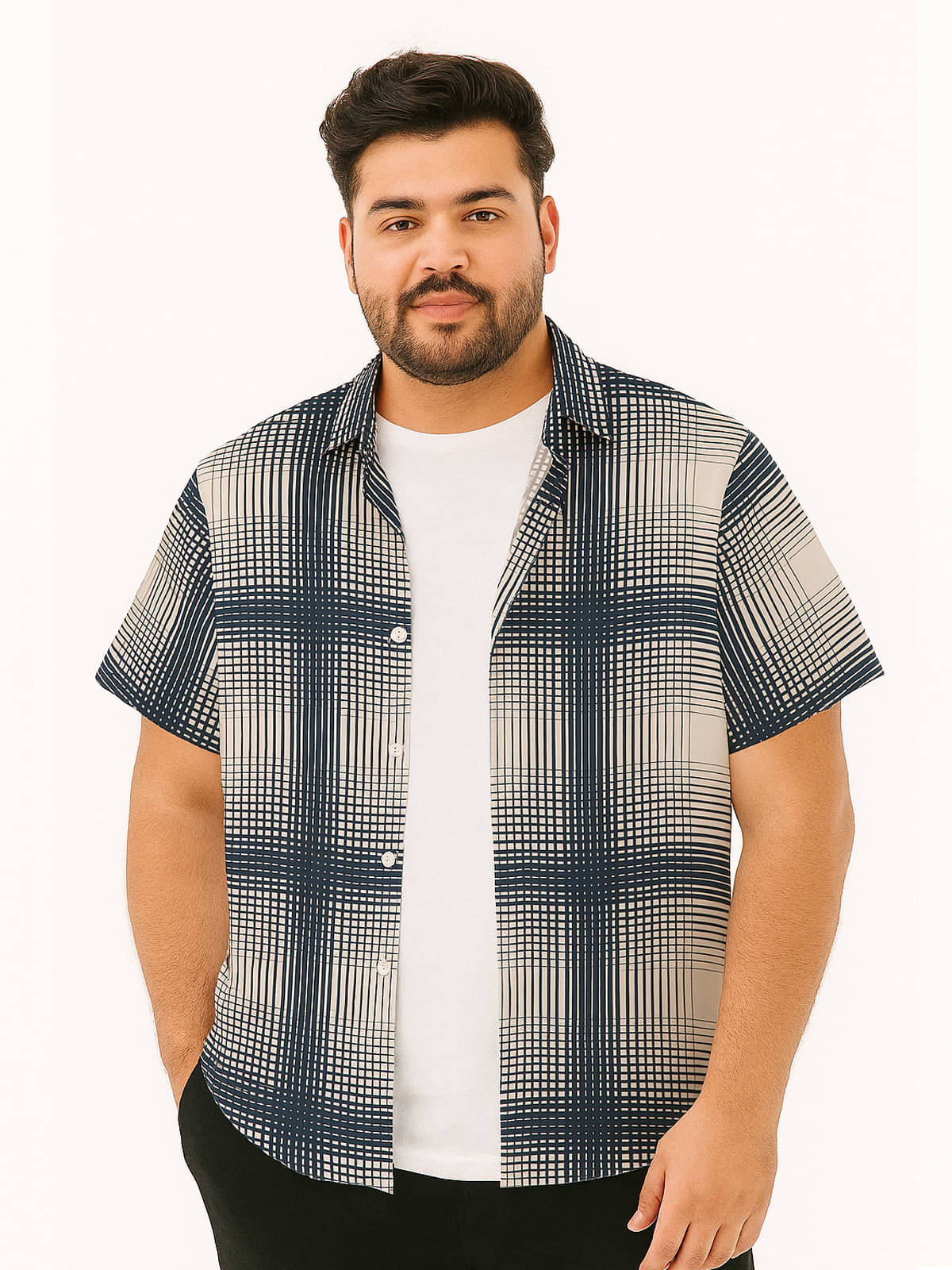     			BULLMER Cotton Blend Regular Fit Printed Half Sleeves Men's Casual Shirt - Black ( Pack of 1 )