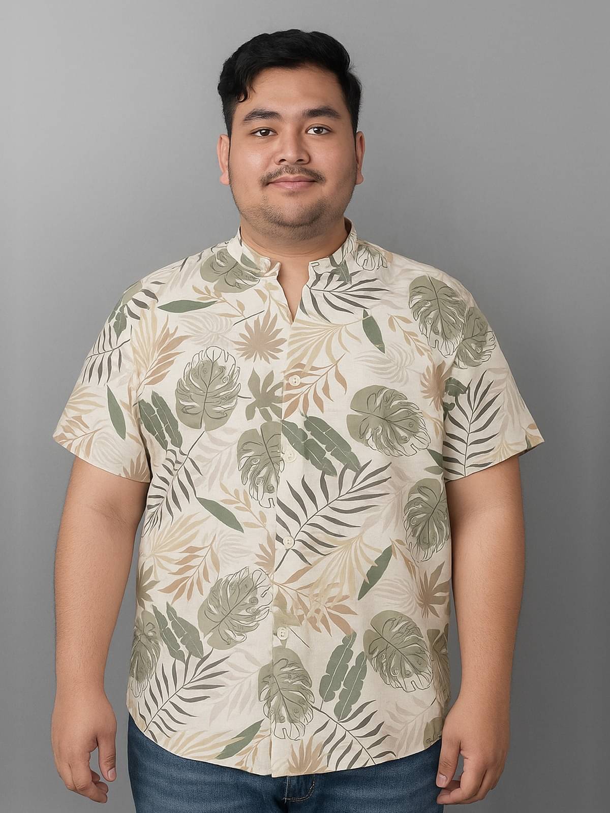     			BULLMER Cotton Blend Regular Fit Printed Half Sleeves Men's Casual Shirt - Beige ( Pack of 1 )