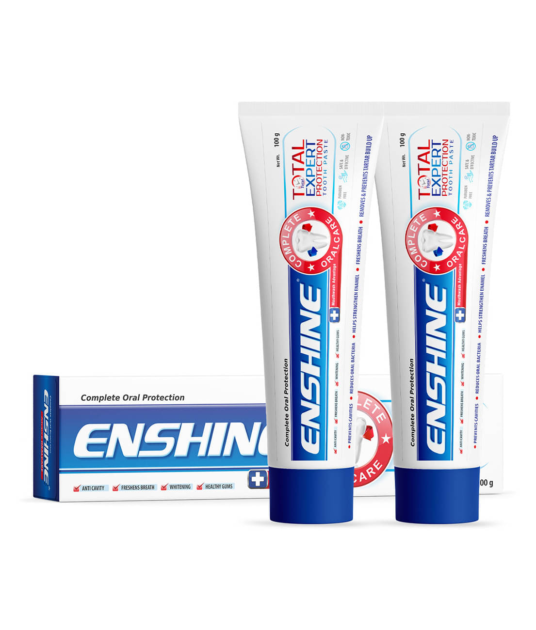     			Enshine Total Expert Protection Toothpaste, Fluoride Care for Cavities, Whitening 100g (Pack Of 2)