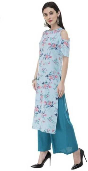 GENERIC MR. AADIL RAZA COLLECTION Women Crepe Printed A-line Kurti ( Pink )     			GENERIC MR. AADIL RAZA COLLECTION Women Crepe Printed A-line Kurti ( Pink )