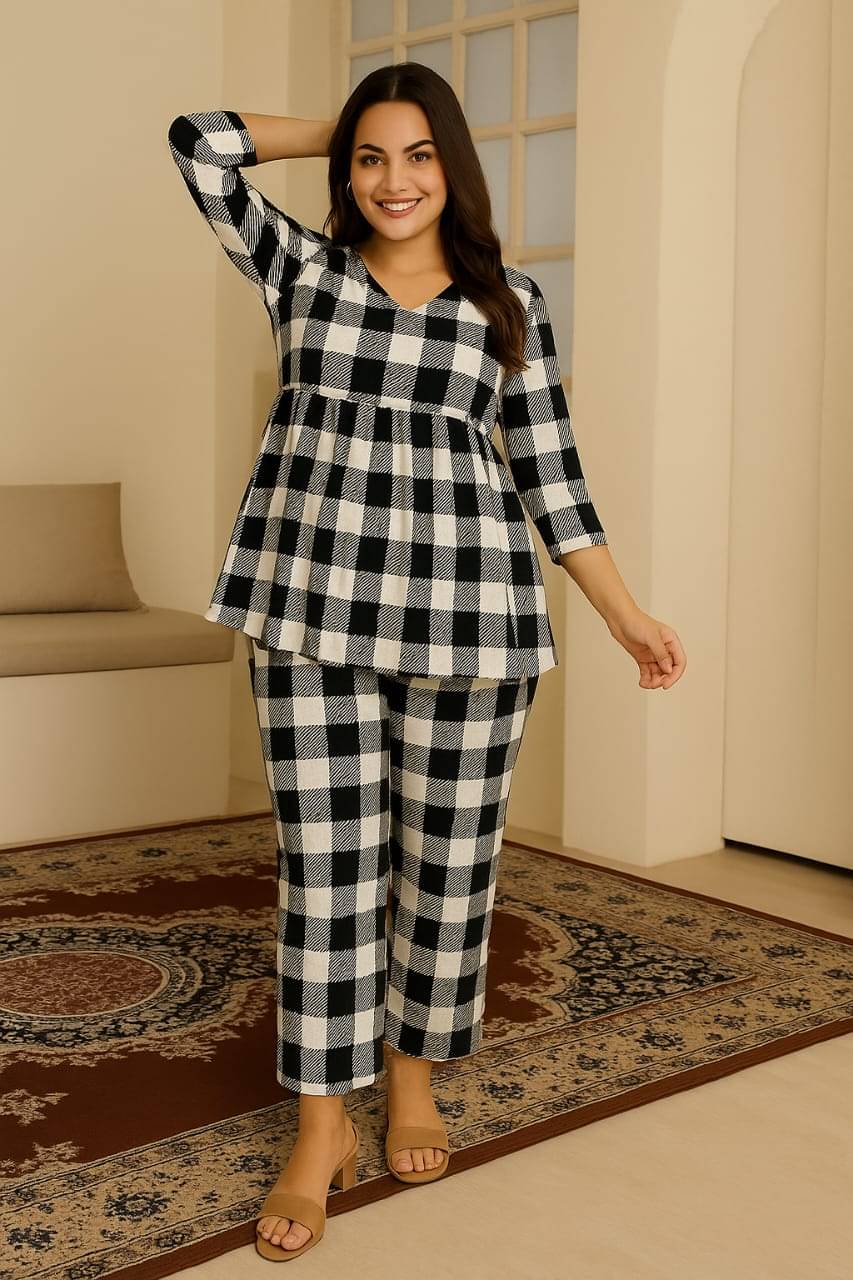     			GENERIC MR. AADIL RAZA COLLECTION Women Printed Top With Trousers Co-Ord Set ( Black )