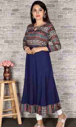     			GENERIC MR. AADIL RAZA COLLECTION Women Crepe Printed A-line Kurti ( Blue )