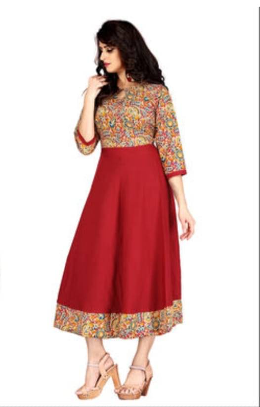 GENERIC MR. AADIL RAZA COLLECTION Women Crepe Printed A-line Kurti ( Red )     			GENERIC MR. AADIL RAZA COLLECTION Women Crepe Printed A-line Kurti ( Red )