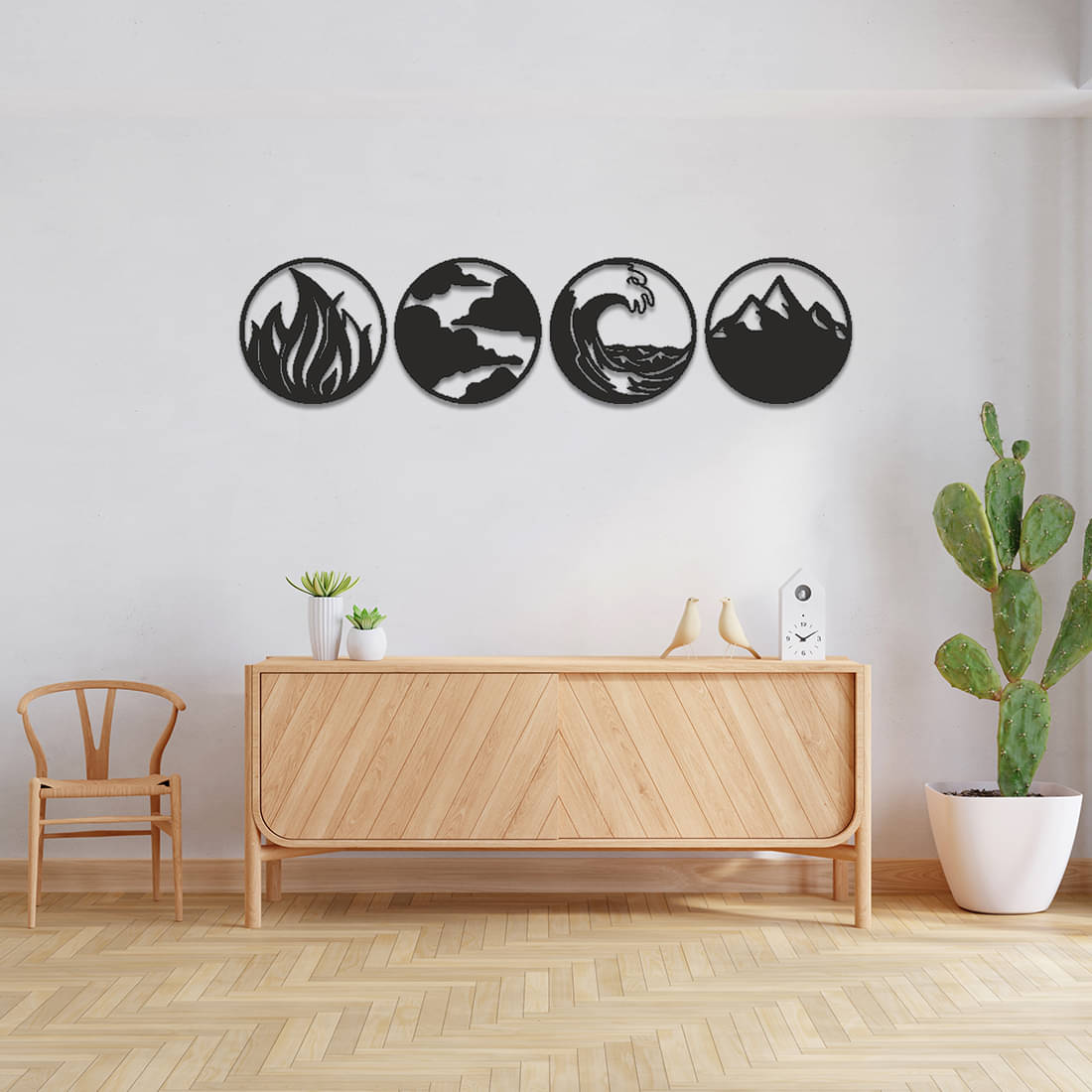     			Ikshaam Sarees Black Wood Party Decor