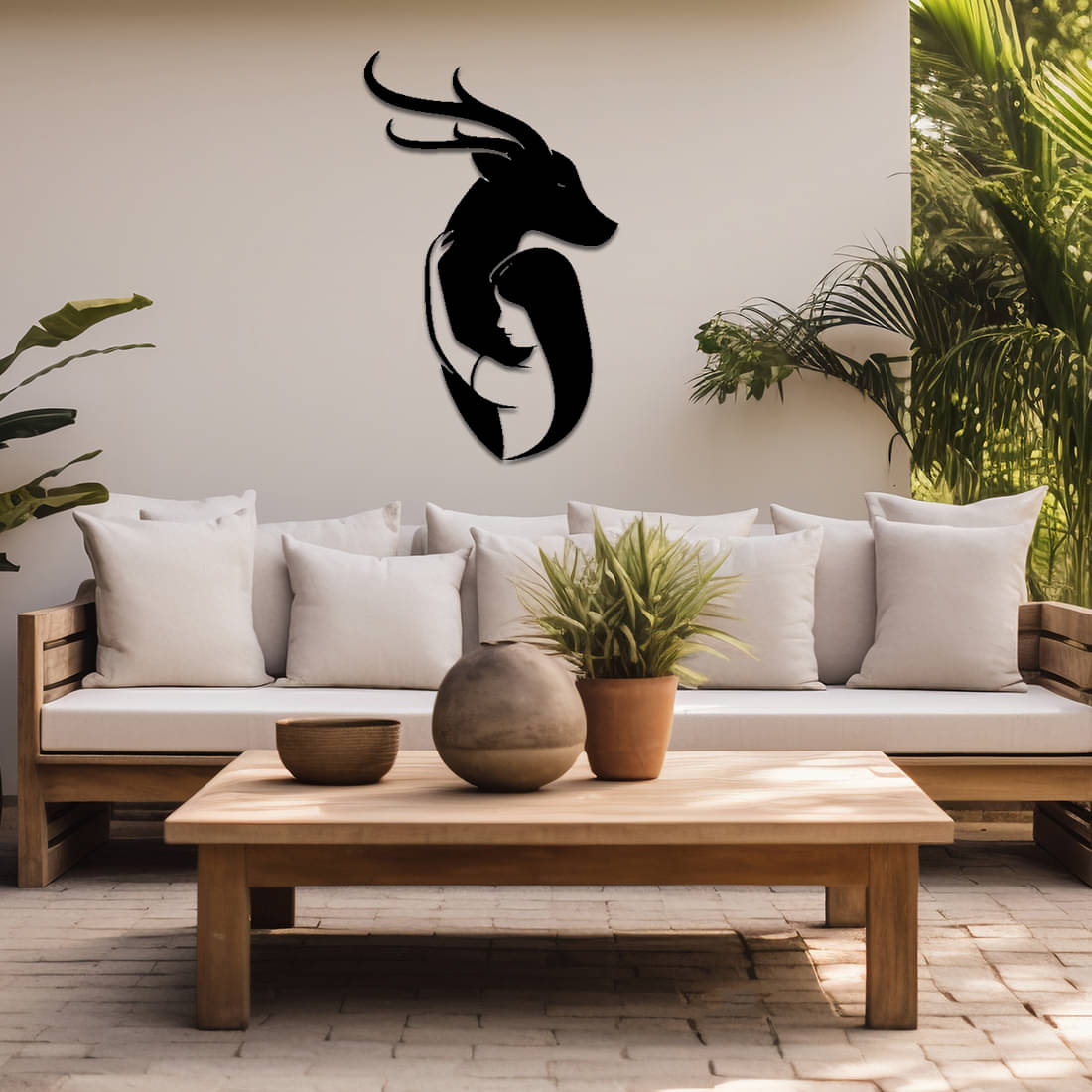     			Ikshaam Sarees Black Wood Party Decor