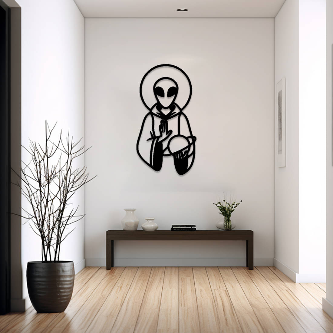     			Ikshaam Sarees Black Wood Party Decor