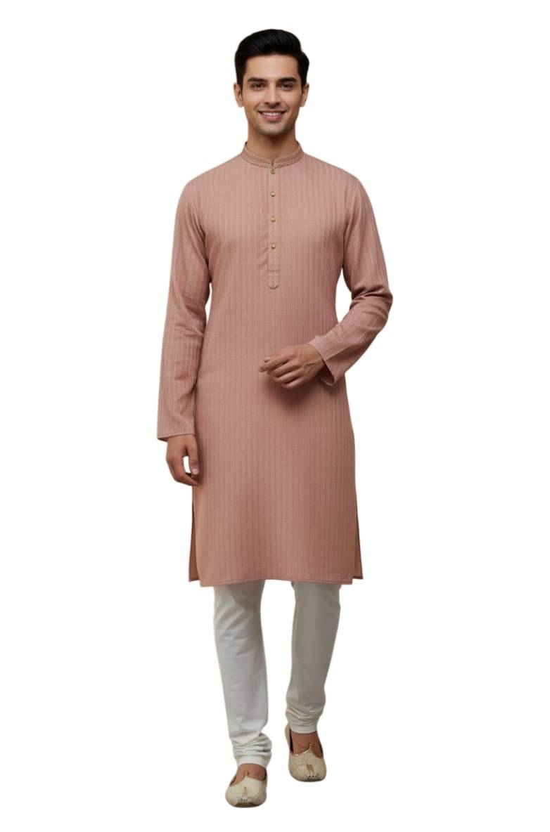     			JUGG JUGG JEEYO Orange Blended Fabric Regular Fit Men's Kurta Pyjama Set ( Pack of 1 )