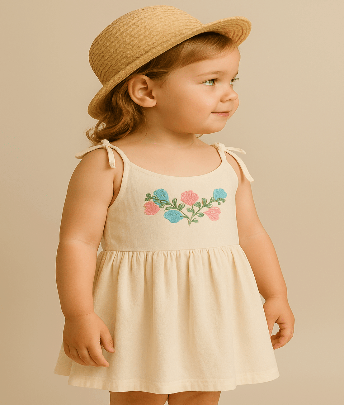     			JetpurCollection Cotton Dress For Baby Girls ( Pack of 1 , Beige )