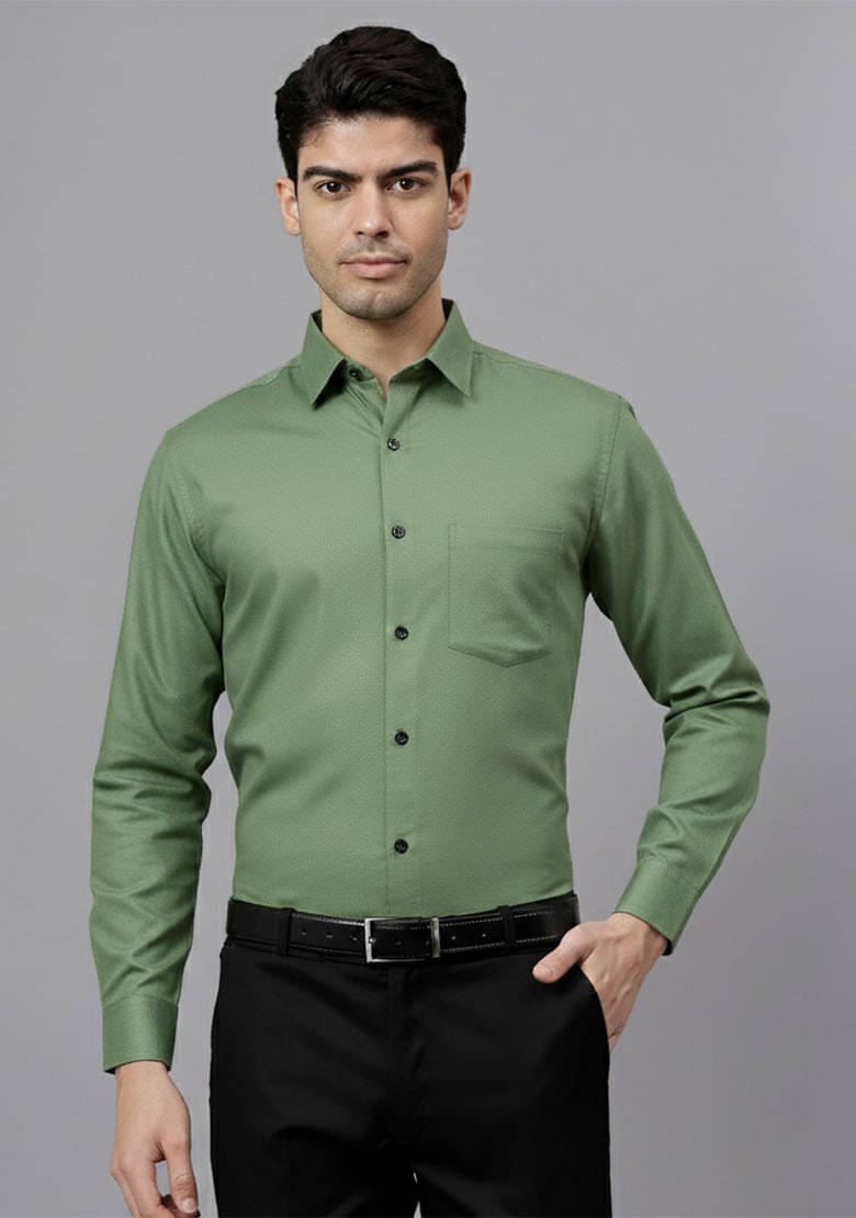 LENIA Cotton Blend Slim Fit Full Sleeves Men's Formal Shirt - Lime Green ( Pack of 1 )     			LENIA Cotton Blend Slim Fit Full Sleeves Men's Formal Shirt - Lime Green ( Pack of 1 )