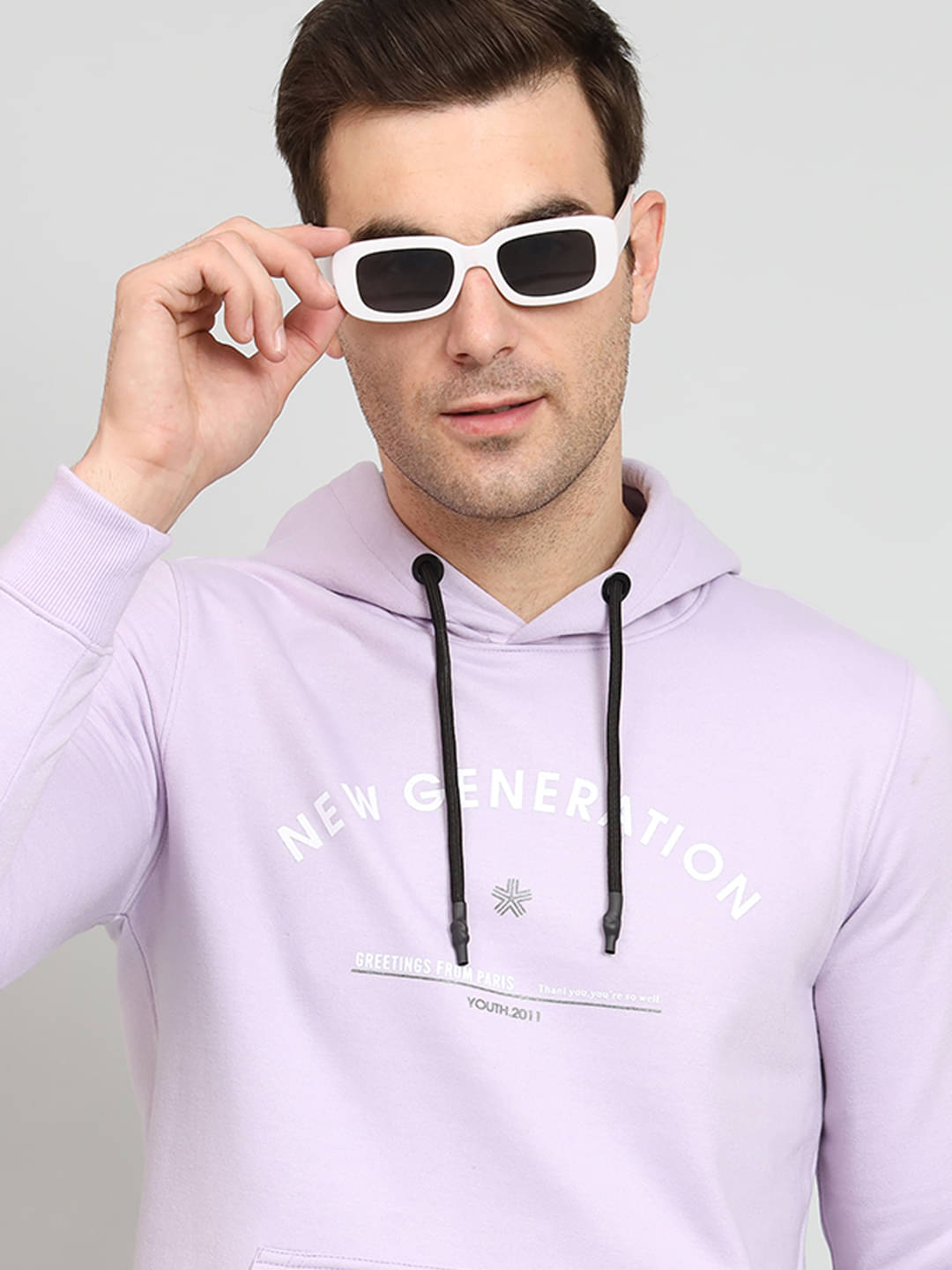     			OAKWYN Fleece Hooded Men's Sweatshirt - Lavender ( Pack of 1 )
