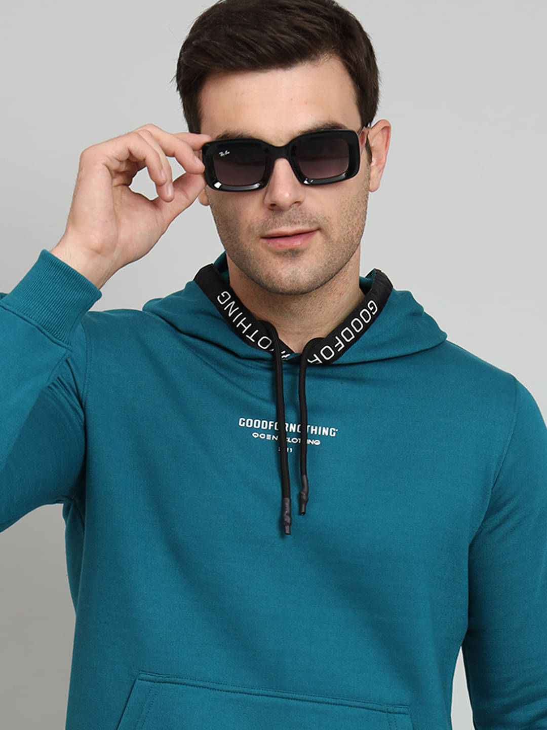 OAKWYN Fleece Hooded Men's Sweatshirt - Teal ( Pack of 1 )     			OAKWYN Fleece Hooded Men's Sweatshirt - Teal ( Pack of 1 )