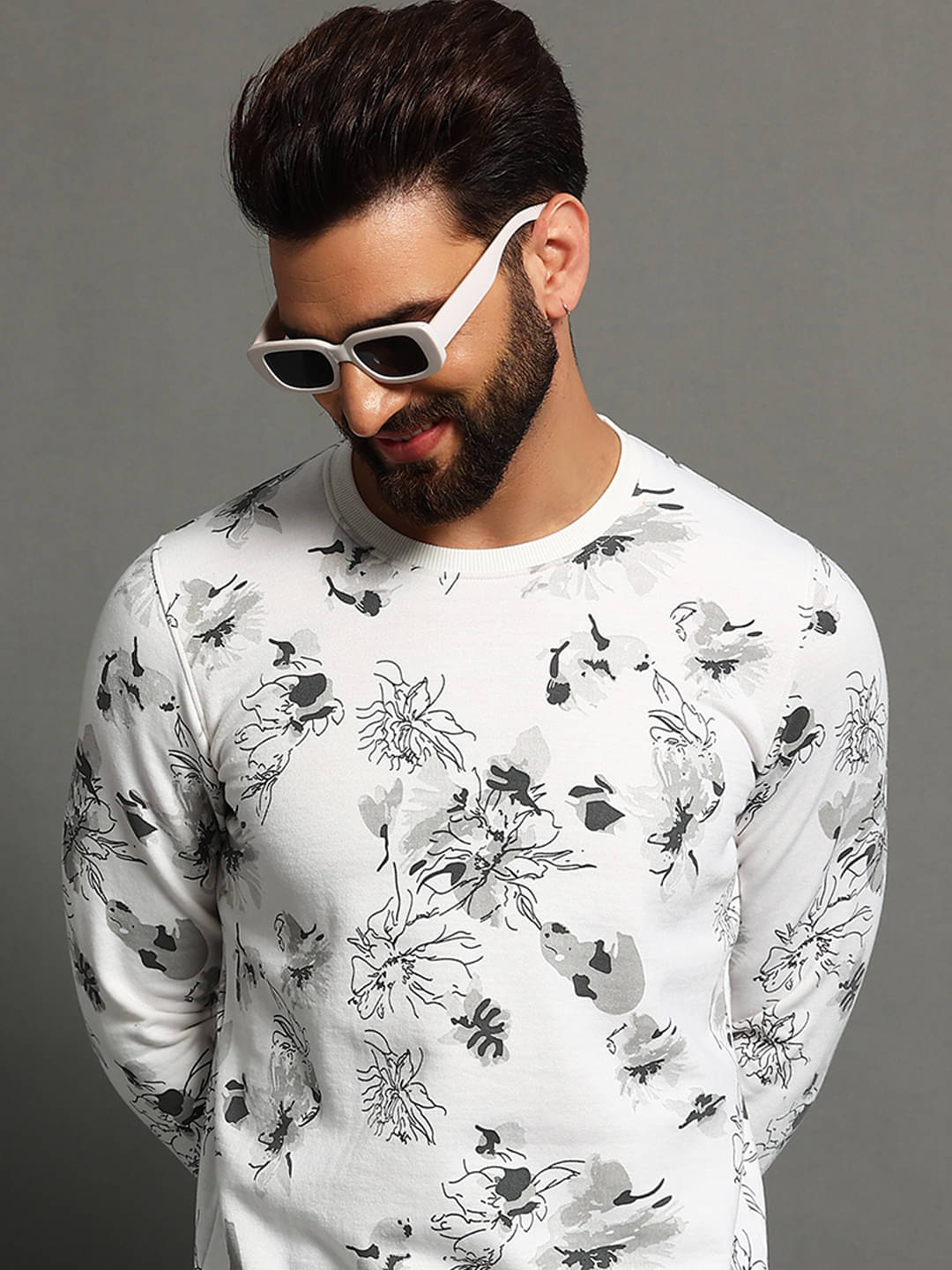     			OAKWYN Fleece Round Neck Men's Sweatshirt - White ( Pack of 1 )